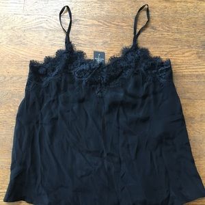 Black tank top with cute lacey details!